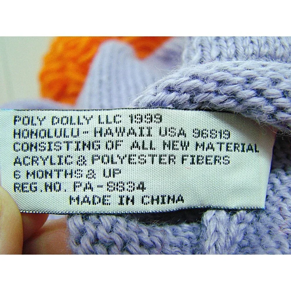 Poly Dolly Knitted Collectible Plush Doll Molly with Baby Teddy Bear Large 18